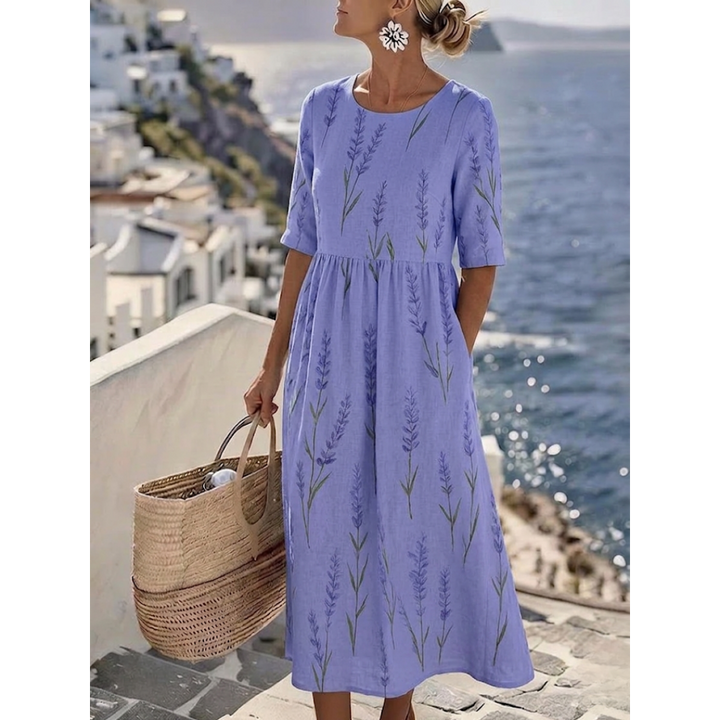 Sophia™ - Elegant Floral Summer Midi Dress