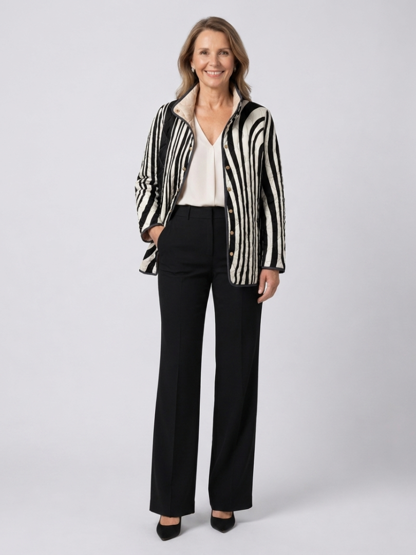 Valcor | Quilted Zebra Pattern Jacket Sylvie