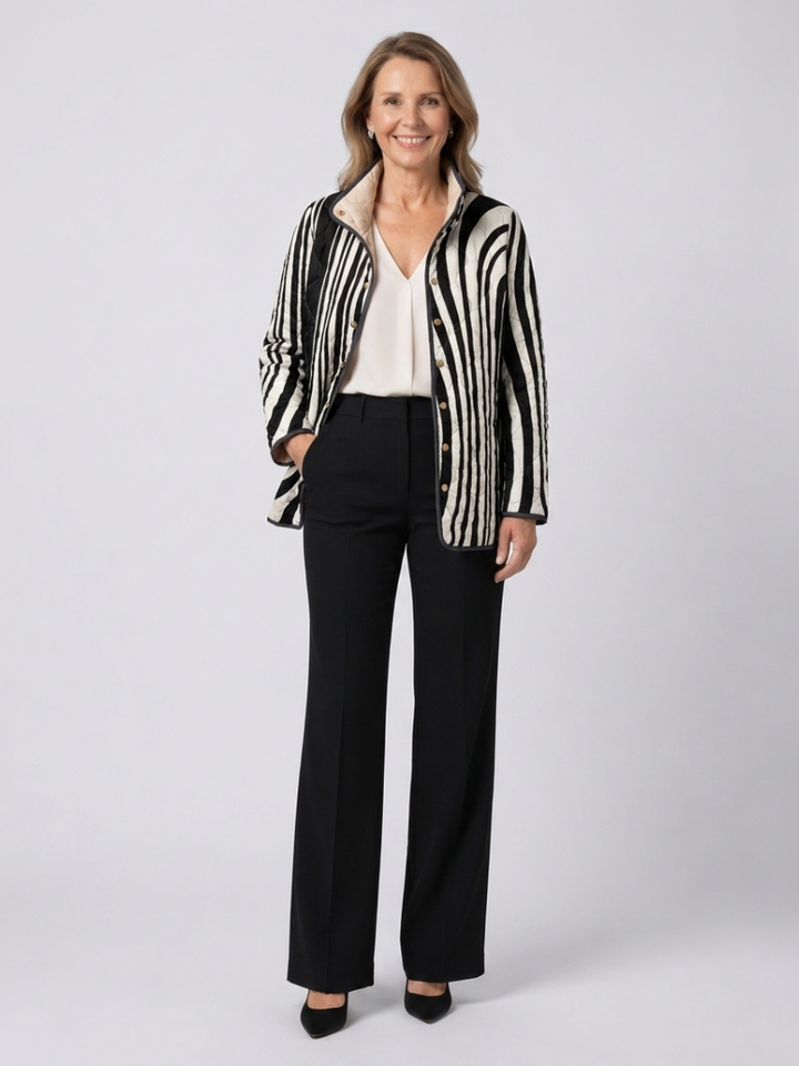 Valcor | Quilted Zebra Pattern Jacket Sylvie