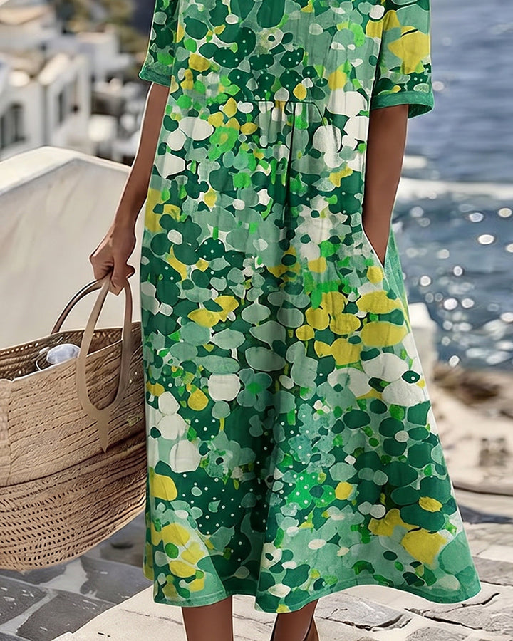 Elena™ - Elegant Floral Dress for Summer in Midi Length