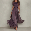 Vivienne | Maxi Dress with Lace Trim in Chiffon