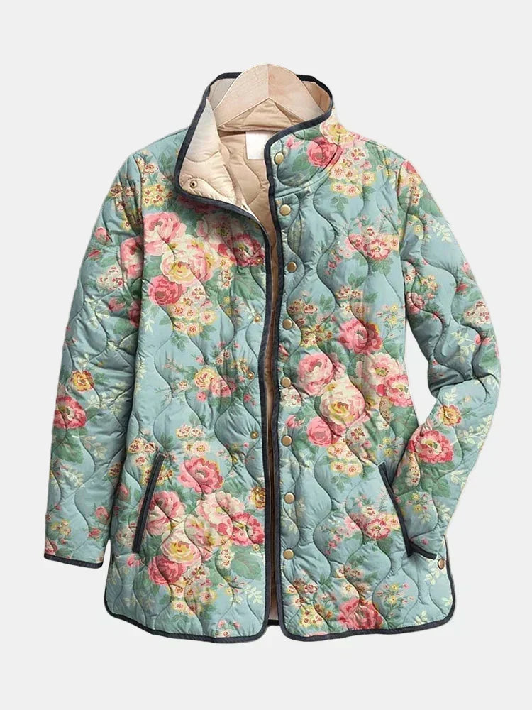 Valcor | Quilted Jacket Roses Celadon Mathilde