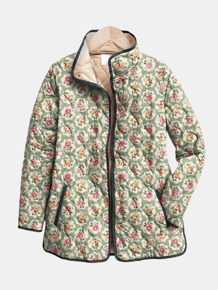 Valcor | Quilted Jacket with Floral Tapestry Fabric Amélie