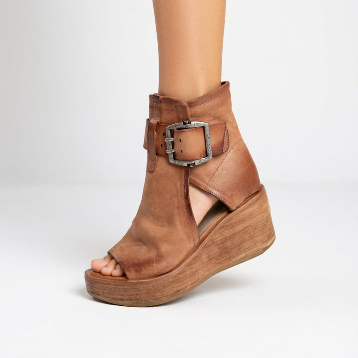 Sarah™ — Stylish Wedge Ankle Boots with Open Toe