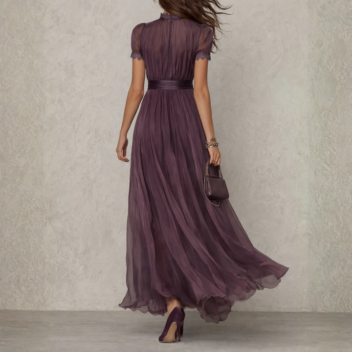 Celeste | Elegant Maxi Dress with Lace Trim