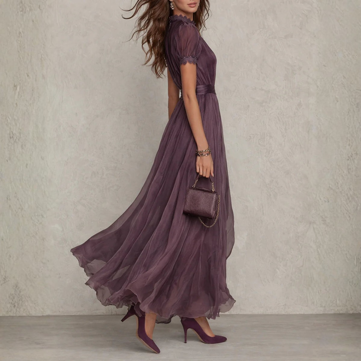 Celeste | Elegant Maxi Dress with Lace Trim