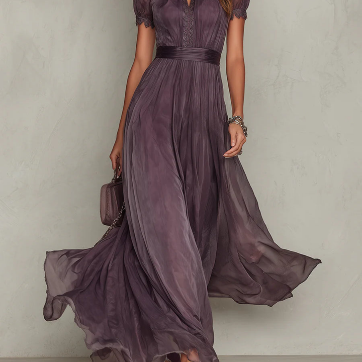 Celeste | Elegant Maxi Dress with Lace Trim