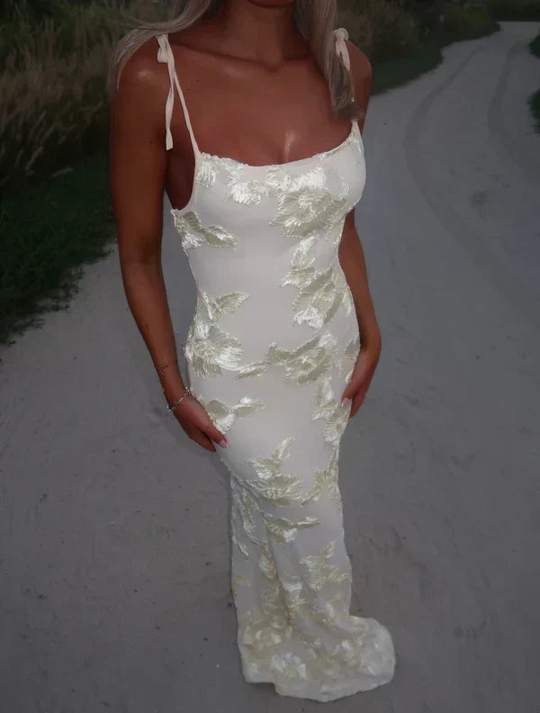 LILY - Floral Maxi Dress with Adjustable Straps
