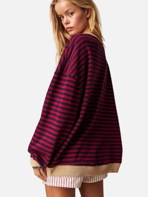 Lene | Colourful Oversized Striped Sweatshirt