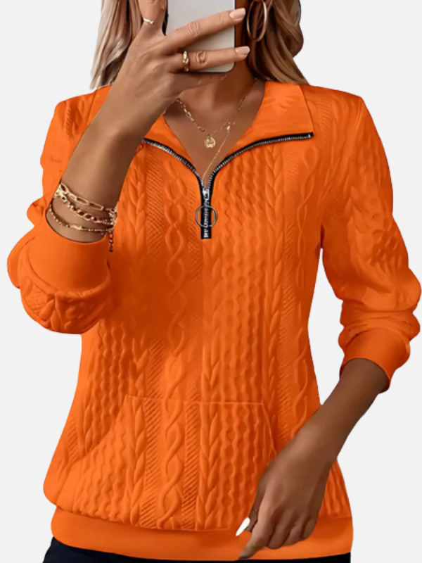 Ida | Half-Zip Pullover in Cable Knit