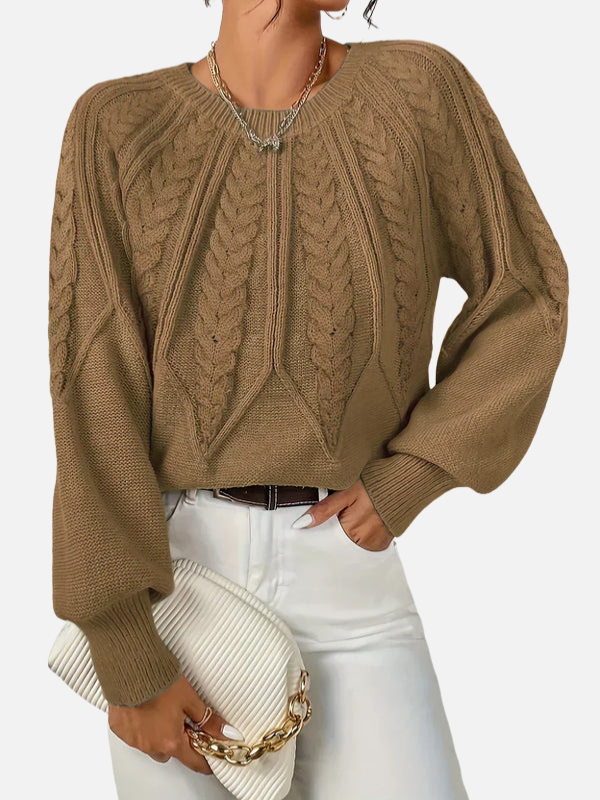 Mette | Cable Knit Jumper with Round Neck