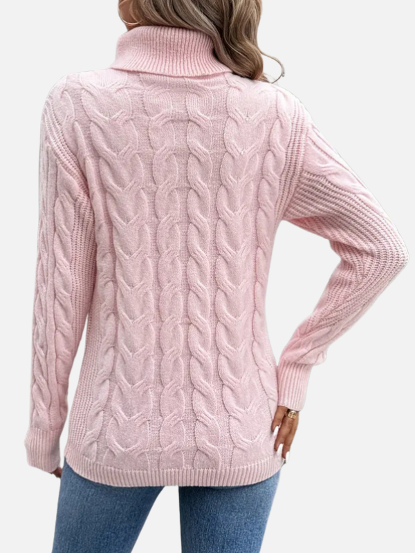 Kirsten | Cable Knit Jumper with Roll Neck – Ladies