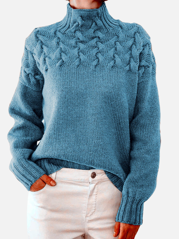 Hanne | Cable Knit Jumper with High Collar