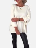 Karen | Long Knitted Blouse with Button Detail