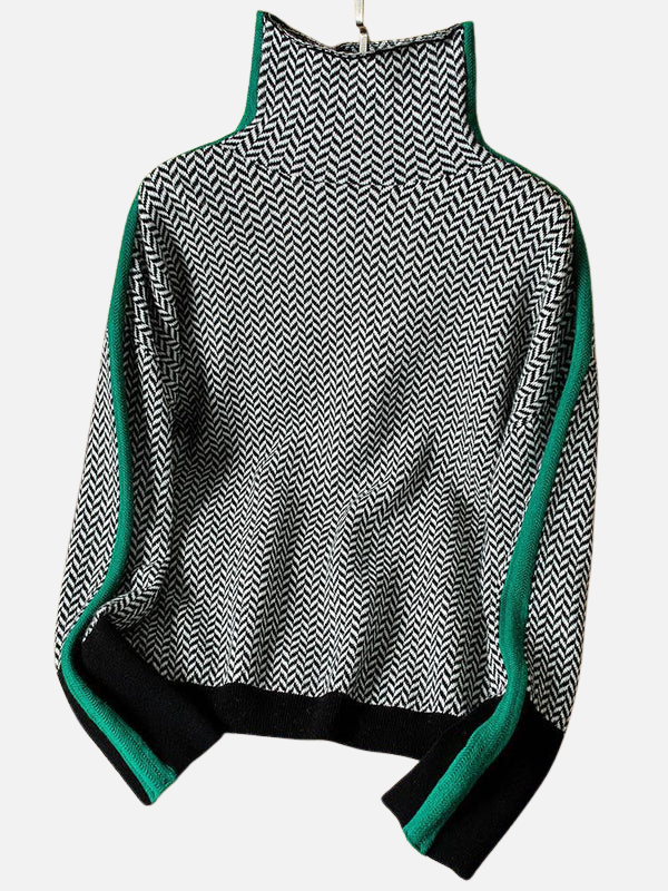 Susanne | Patterned Roll Neck Jumper