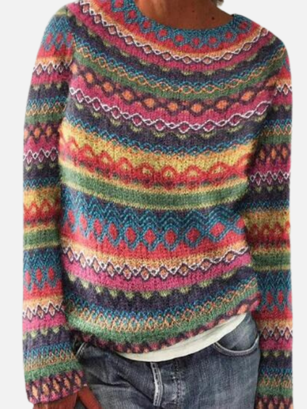 Susanne | Patterned Knit Jumper with Round Neck