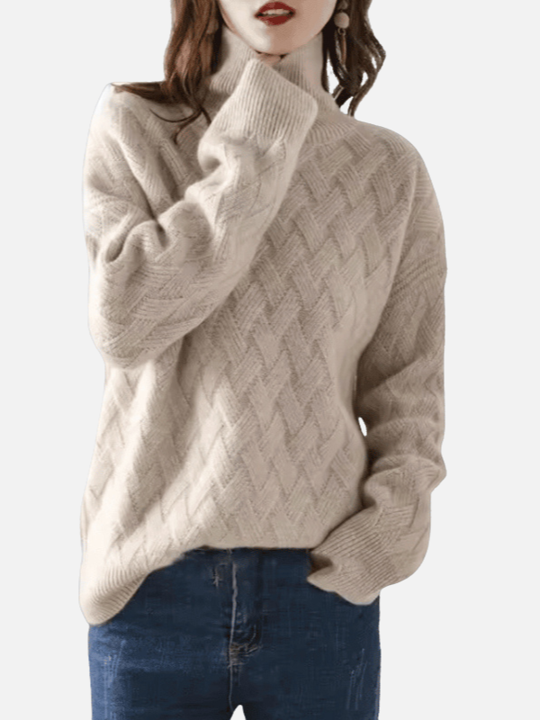 Anne | Roll Neck Sweater in Soft Textured Knit