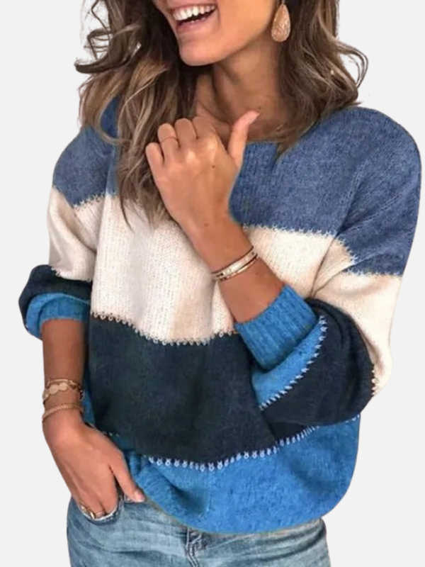 Kirsten | Striped Knit Sweater with Round Neck