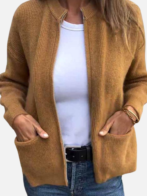 Karen | Zip-Up Cardigan with Pockets