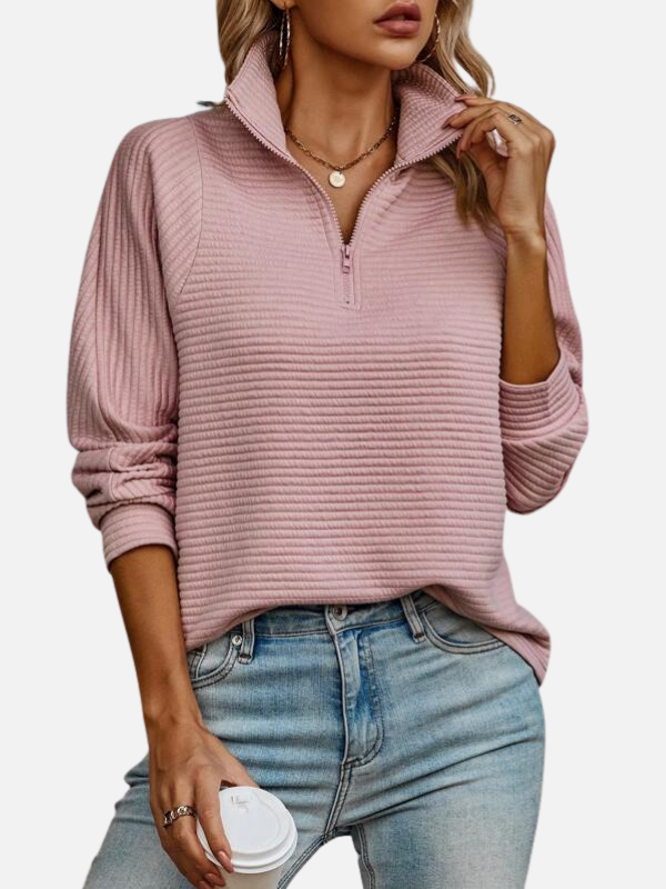 Marianne | Structured Half-Zip Jumper with Collar