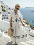 Seren | Short Sleeve V-Neck Wrap Midi Dress
