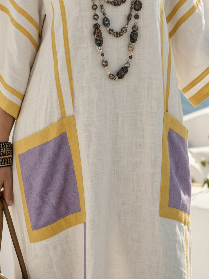 Zafira | V-Neck Short Sleeve Pocket Maxi Dress