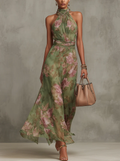 Serena | Floral Halter Maxi Dress