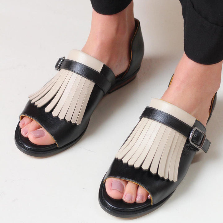 Britta™ - Fringed Slip-On Sandals