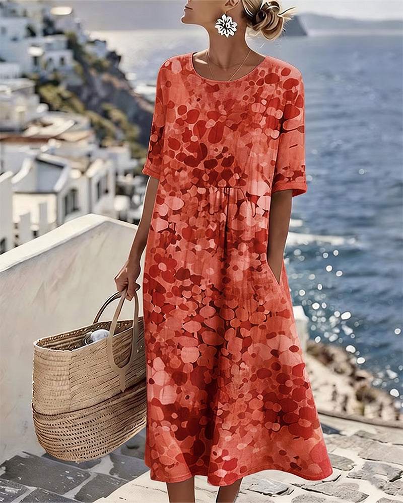 Elena™ - Elegant Floral Dress for Summer in Midi Length