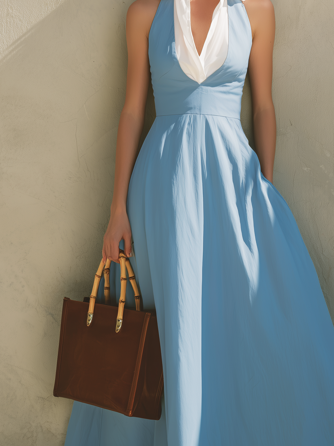 Charlotte - Light Blue Sleeveless Long Dress