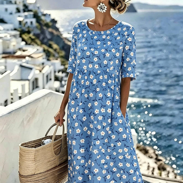 Lily™ - Elegant Floral Midi Dress for Summer