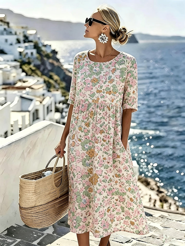 Lily™ - Elegant Floral Midi Dress for Summer