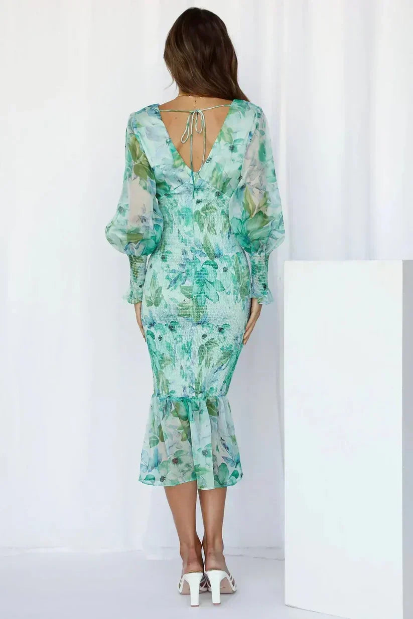 Miley - Midi Dress with Floral Pattern