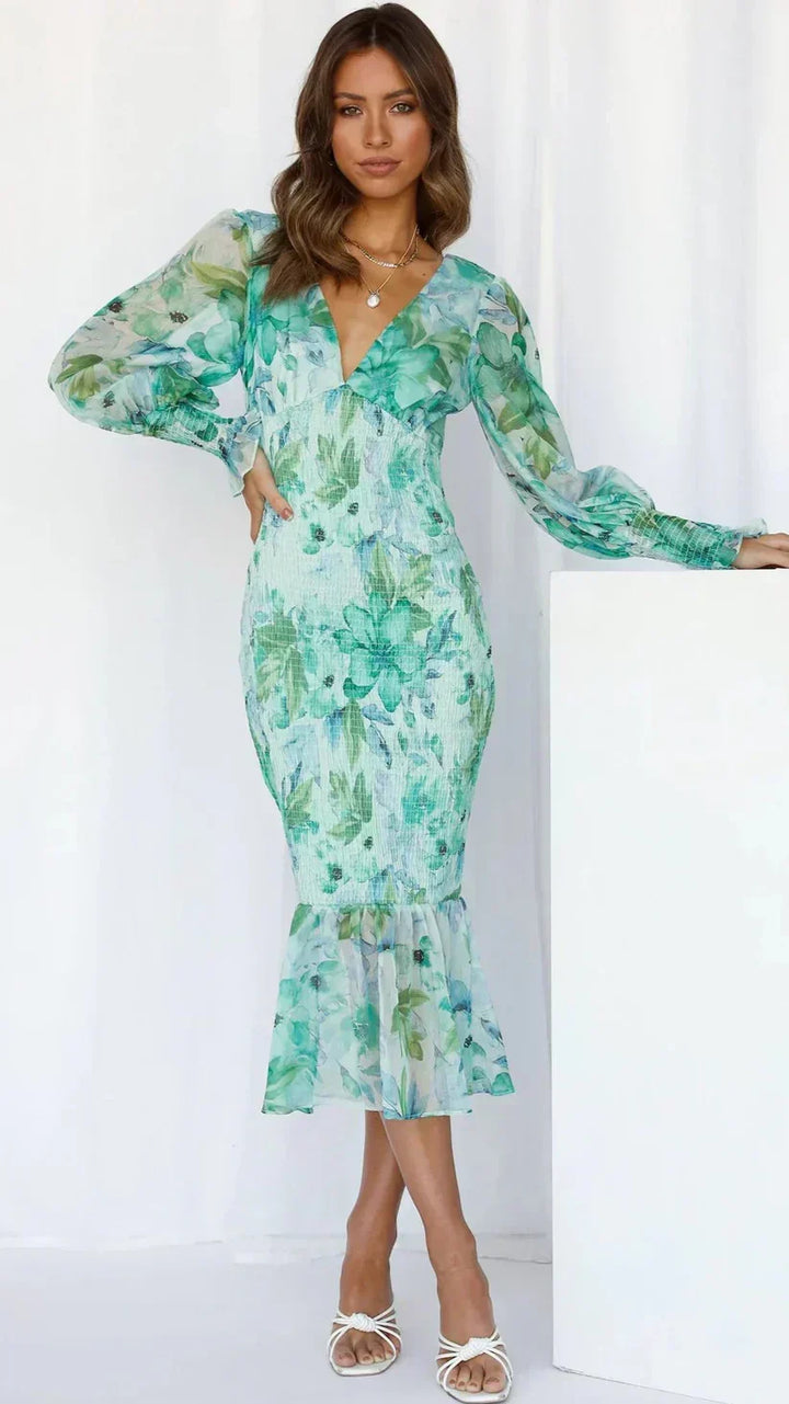 Miley - Midi Dress with Floral Pattern