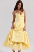Luce - Satin Tulle Midi Dress