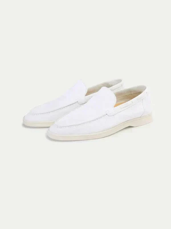 Classic Suede Loafer Pearl White