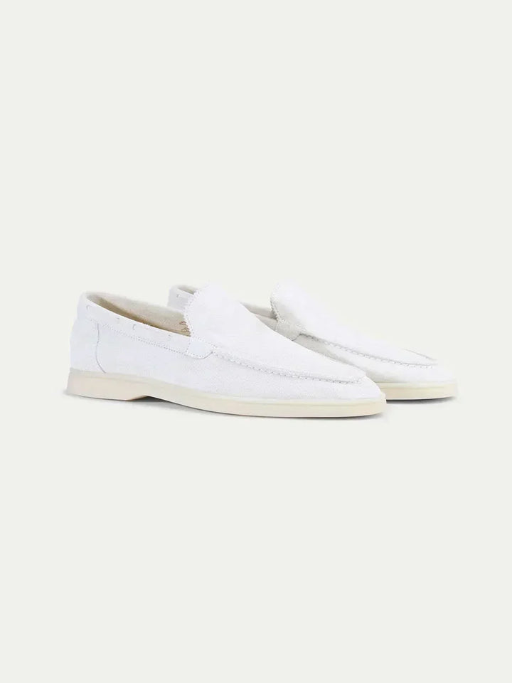 Classic Suede Loafer Pearl White