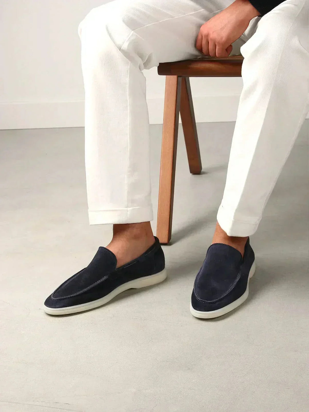 Classic Suede Loafer Navy Blue