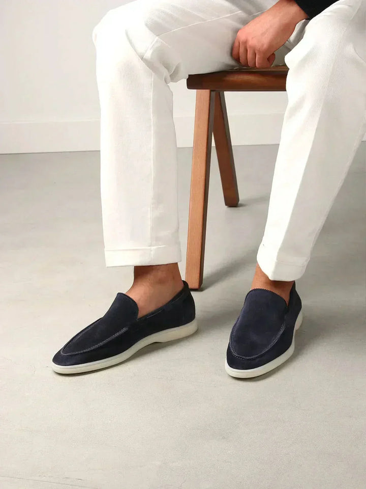 Classic Suede Loafer Navy Blue